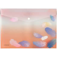 Папка на кнопці А4+, Colourful Feather 04